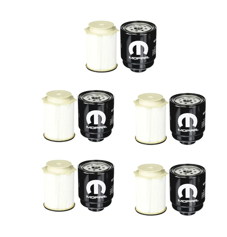 Dodge Ram 6.7 Liter Diesel Fuel Filter Water Separator Set 2013-18 Mopar OEM (Pack of 5)